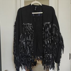 Black Fringe Cardigan S/M